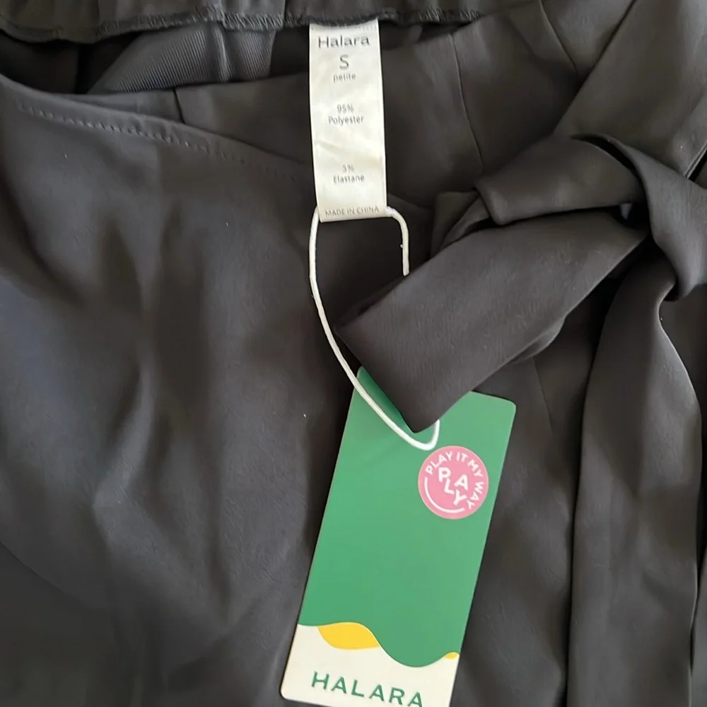 NWT HALARA High Waisted Tie Side Invisible Zipper Wide Leg Work Pants S Petite - Picture 9 of 10